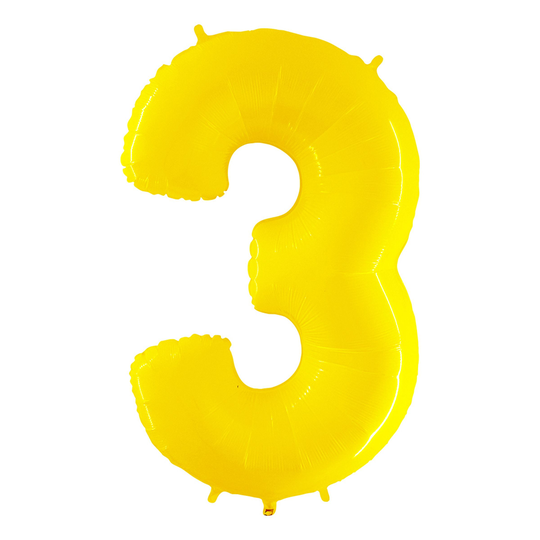 Numeroilmapallo Neon Keltainen - Numero 3