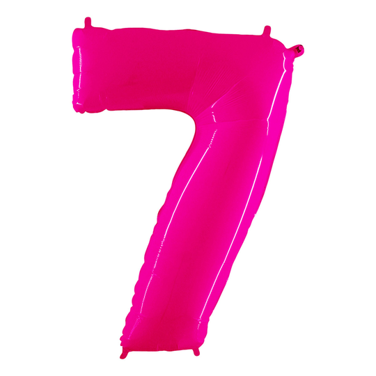 Numeroilmapallo Neon Pinkki - Numero 7