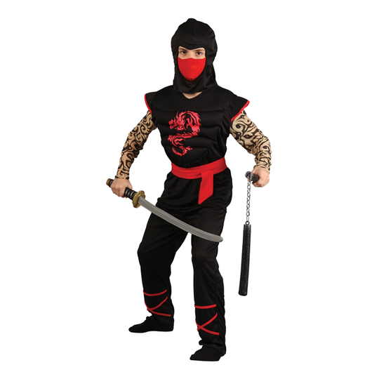 Ninja Lihaksilla Lasten Naamiaisasu - Large