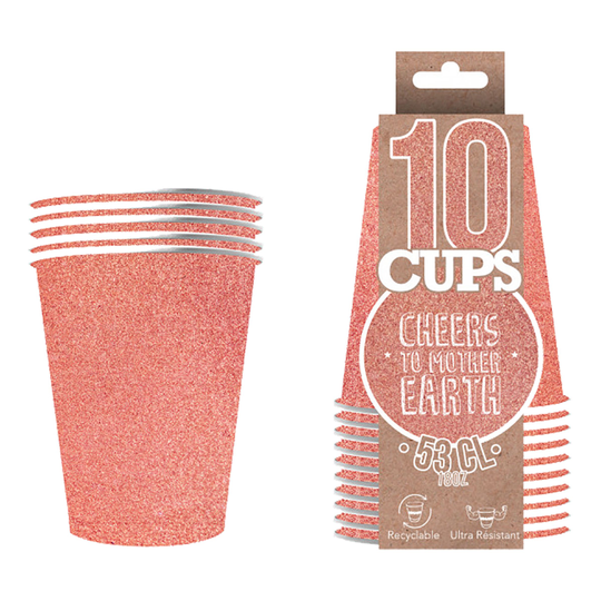Partycups Pahvia Ruusukulta - 10-pakkaus