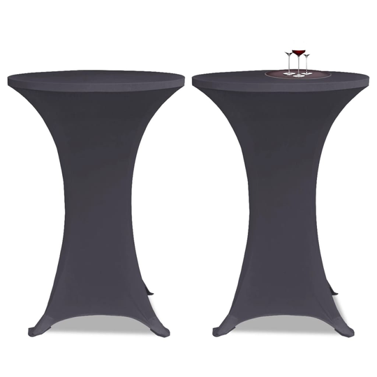 vidaXL Venyvä Pöydänsuoja 2 kpl 80 cm Antrasiitti