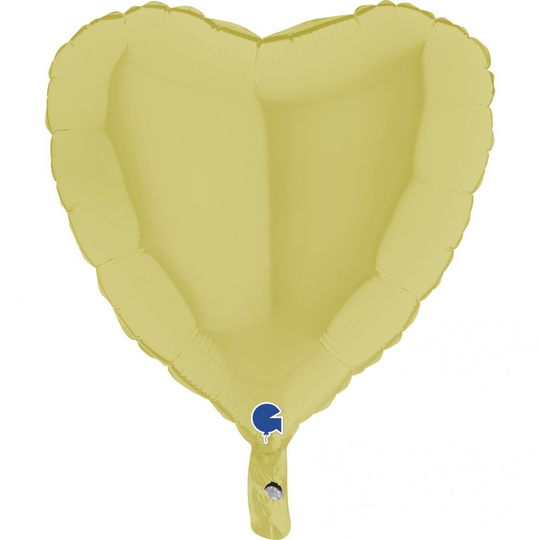 Sydän Foliopallo, Keltainen, 46cm