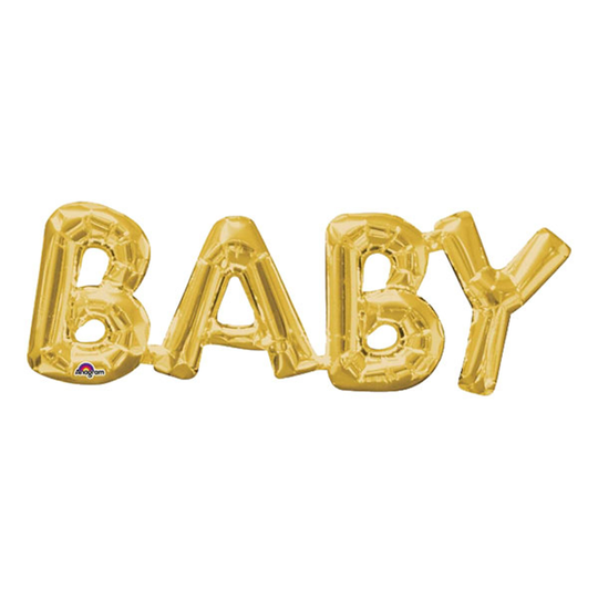 Kirjainilmapallo Baby Kultainen