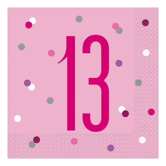 Paperiset Lautasliinat Numero Vaaleanpunainen - Numero 16