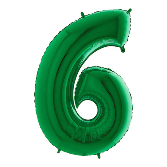 Numeroilmapallo Vihreä Metallic - Numero 6