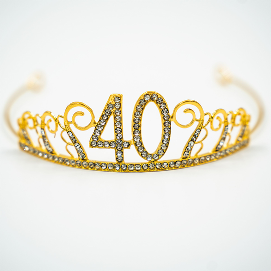 Kakkukoriste Tiara Numero Metallinen Kulta - Numero 40