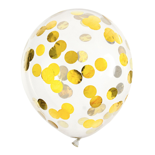 Konfetti-ilmapallot Kulta Metallic - 6-pakkaus