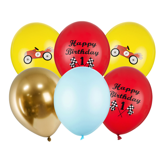 Ilmapallot Happy Birthday 1 - 6-pakkaus