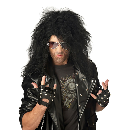 Heavy Metal Rokkari Peruukki Musta - One size