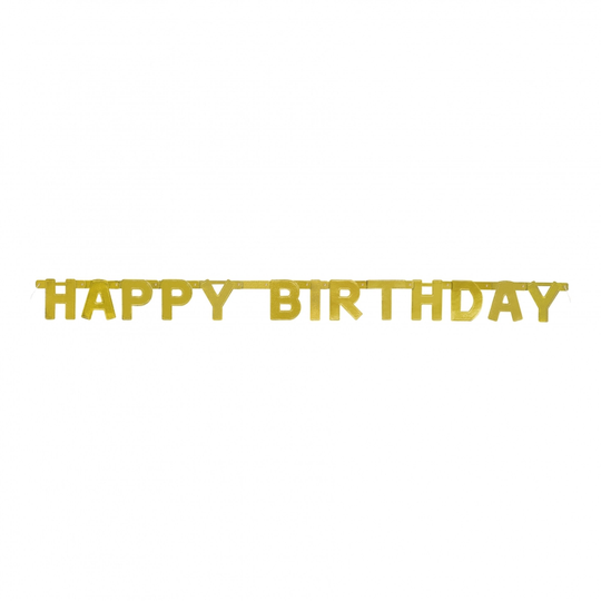 Kirjainviirinauha Happy Birthday Kulta