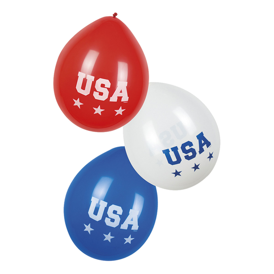 USA Ilmapallot Punainen/Valkoinen/Sininen - 6-pakkaus