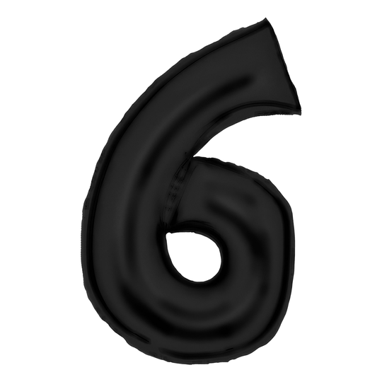 Numeroilmapallo Musta Satiini - Numero 6