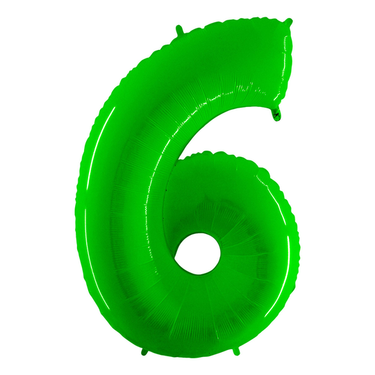 Numeroilmapallo Neon Vihreä - Numero 6