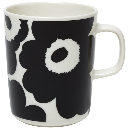 Marimekko Oiva-muki, 2,5 dl, unikko, valkoinen/musta