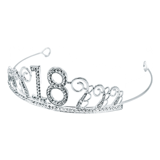 Kakkukoriste Tiara Numero Metalli Hopea - Numero 18