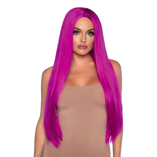 Superpitkä UV Neoncerise Deluxe Peruukki - One size