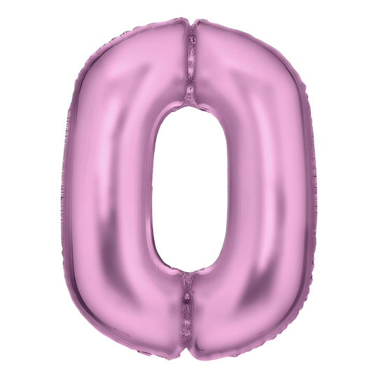 Numeroilmapallo Vaaleanpunainen Satiini - Numero 0