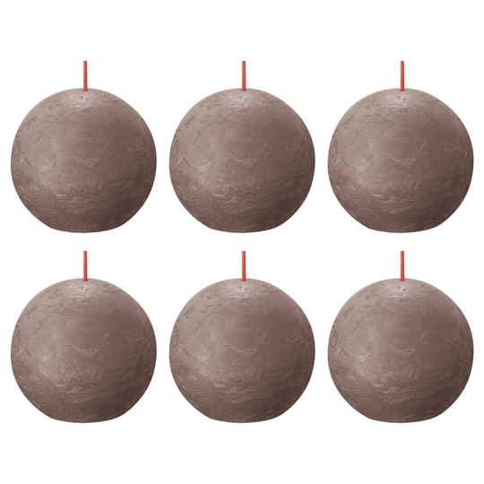 Bolsius Pallokynttilät Shine 6 kpl rustiikkinen 76x71 mm harmaanrusk.