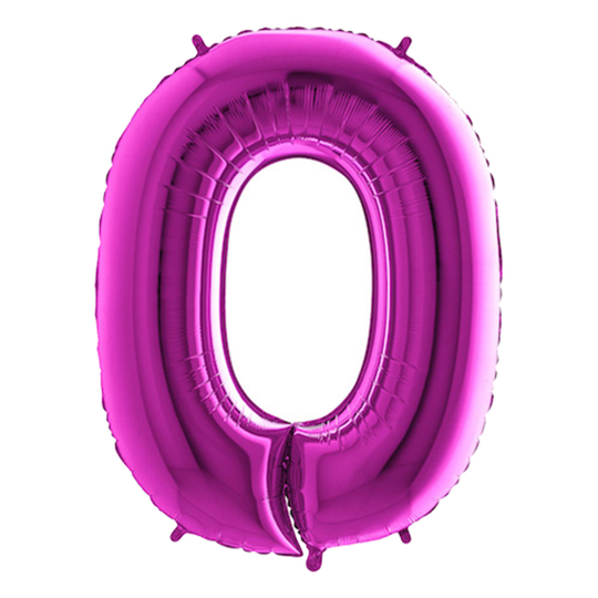 Numeroilmapallo Violetti Metallinen - Numero 0