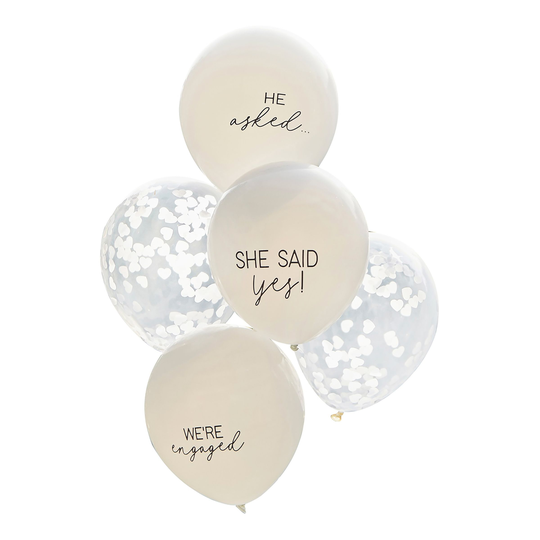 Ilmapallot She Said Yes Sekoitus - 5-pakkaus