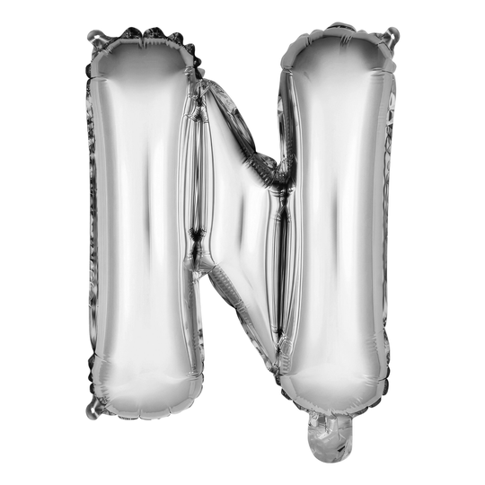 Kirjainilmapallo Mini Hopea Metallic - Kirjain N