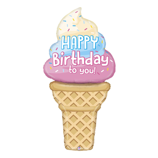 Folioilmapallo Jäätelö Happy Birthday To You - 152 cm