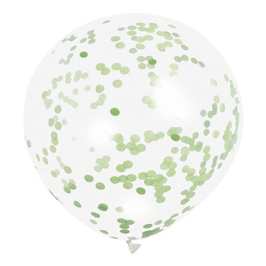 Konfetti-ilmapallot Limevihreä - 6-pakkaus