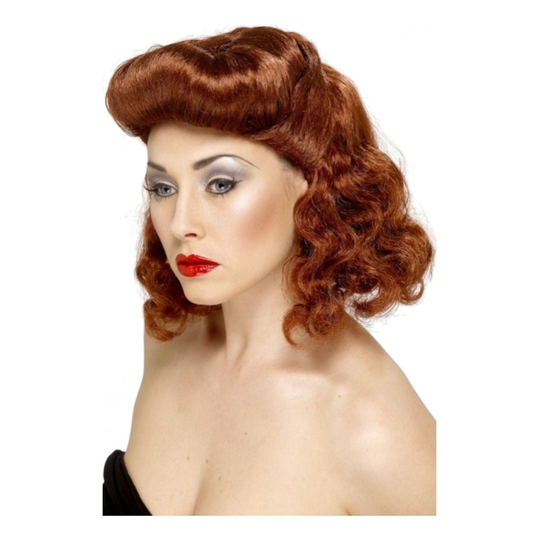 Pin-Up Girl Punaruskea Peruukki - One size