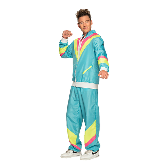 80-luvun Hölkkääjä Neonsininen Naamiaisasu - Medium