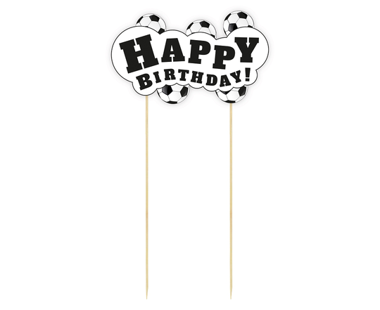 Kakkukoriste - Happy Birthday, Jalkapallo, 13cm