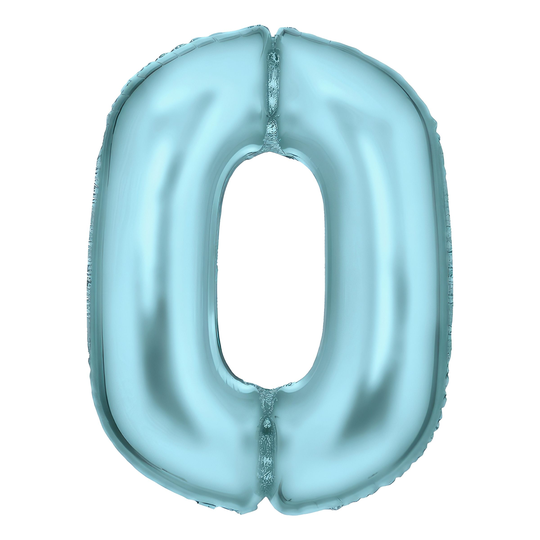 Numeroilmapallo Vaaleansininen Satiini - Numero 0