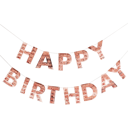 Viirinauha Happy Birthday Fringe Ruusukulta