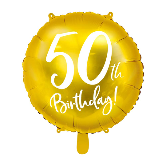 Foliopallo, 50th Birthday!, Kulta, 45cm