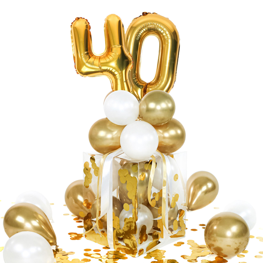 Ilmapallolaatikko Numerot Kulta 40