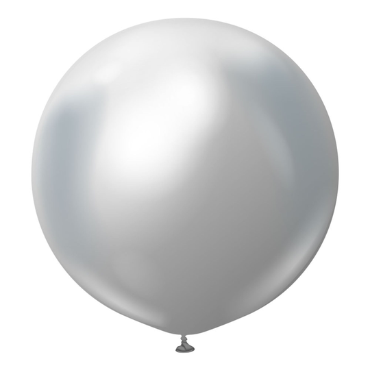 Lateksi-ilmapallot Professional Jättimäiset Hopea Chrome - 2-pakkaus