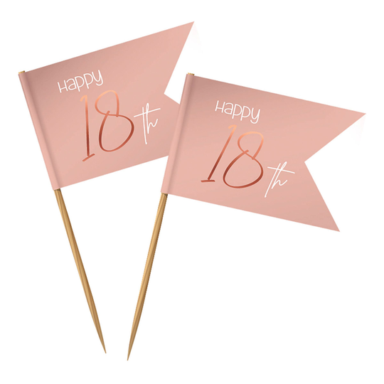 Partypicks Happy 18th Lush Blush - 36-pakkaus