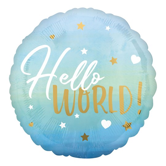Folioilmapallo Hello World Sininen