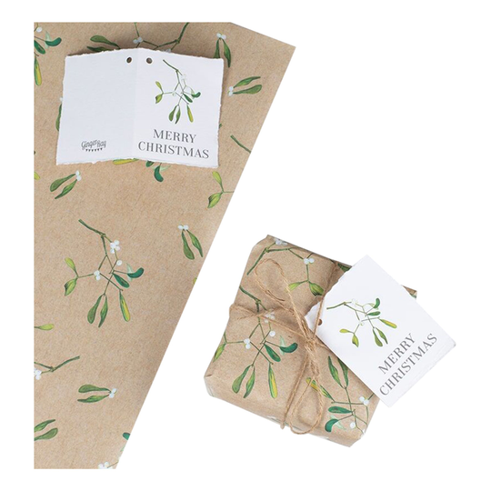 Lahjapaperi Mistelit Pakettikorteilla & Narulla