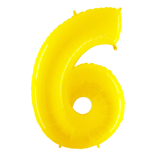Numeroilmapallo Neon Keltainen - Numero 6