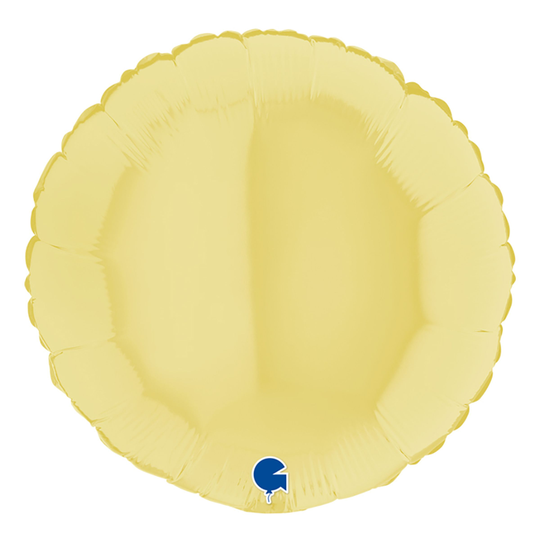 Folioilmapallo Pyöreä Pastellikeltainen Matta - 91 cm