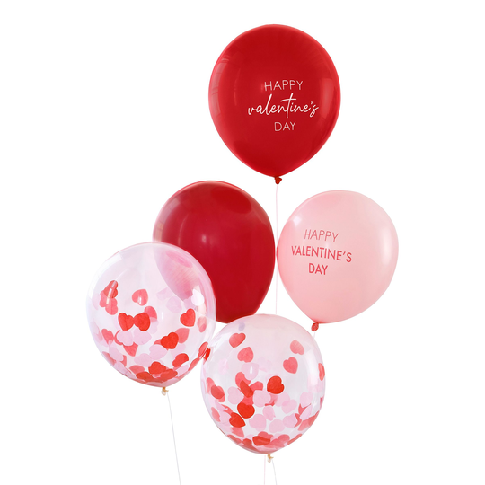 Ilmapallot Happy Valentines Day - 5-pakkaus