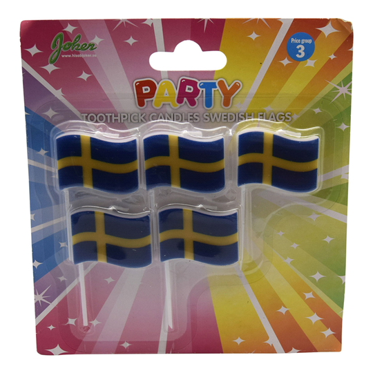 Kakkukynttilät Ruotsin Lippu - 5-pakkaus