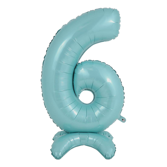 Numeroilmapallot Jalalla Pastellinsininen - Numero 6