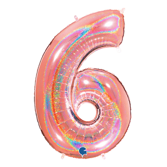 Numero Ilmapallot Glitteri Ruusukulta - Numero 6
