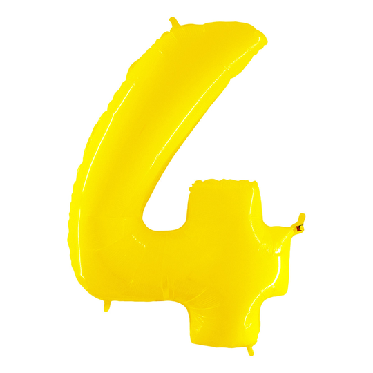 Numeroilmapallo Neon Keltainen - Numero 4