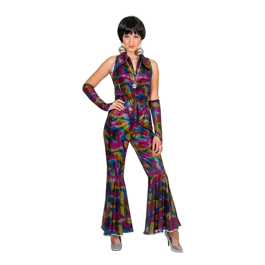 Disko Sateenkaari Jumpsuit Naamiaisasu - Large
