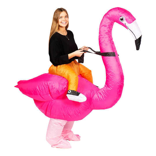 Täytettävä Ratsastava Flamingo Naamiaisasu - One size
