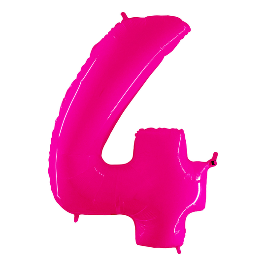 Numeroilmapallo Neon Pinkki - Numero 4