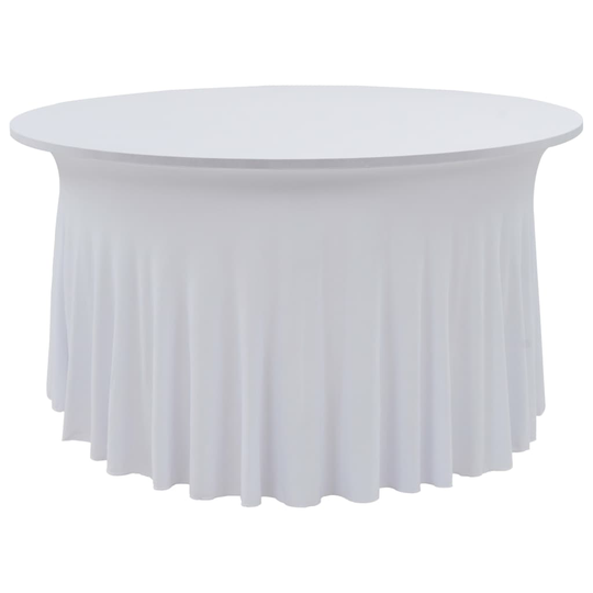 vidaXL Venyvät pöytäliinat 2 kpl helmalla 180 x 74 cm valkoinen