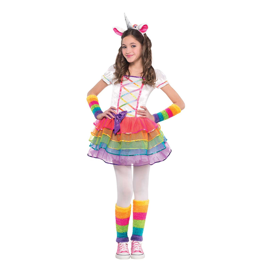 Rainbow Unicorn Lasten Naamiaisasu - Small